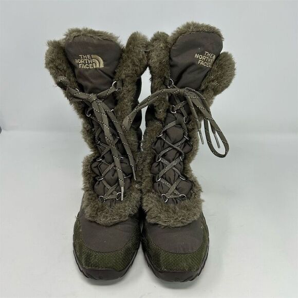 The North Face Lace Up Snow Boots Size 9 Green Waterproof Insulated Size 9 - Picture 2 of 12